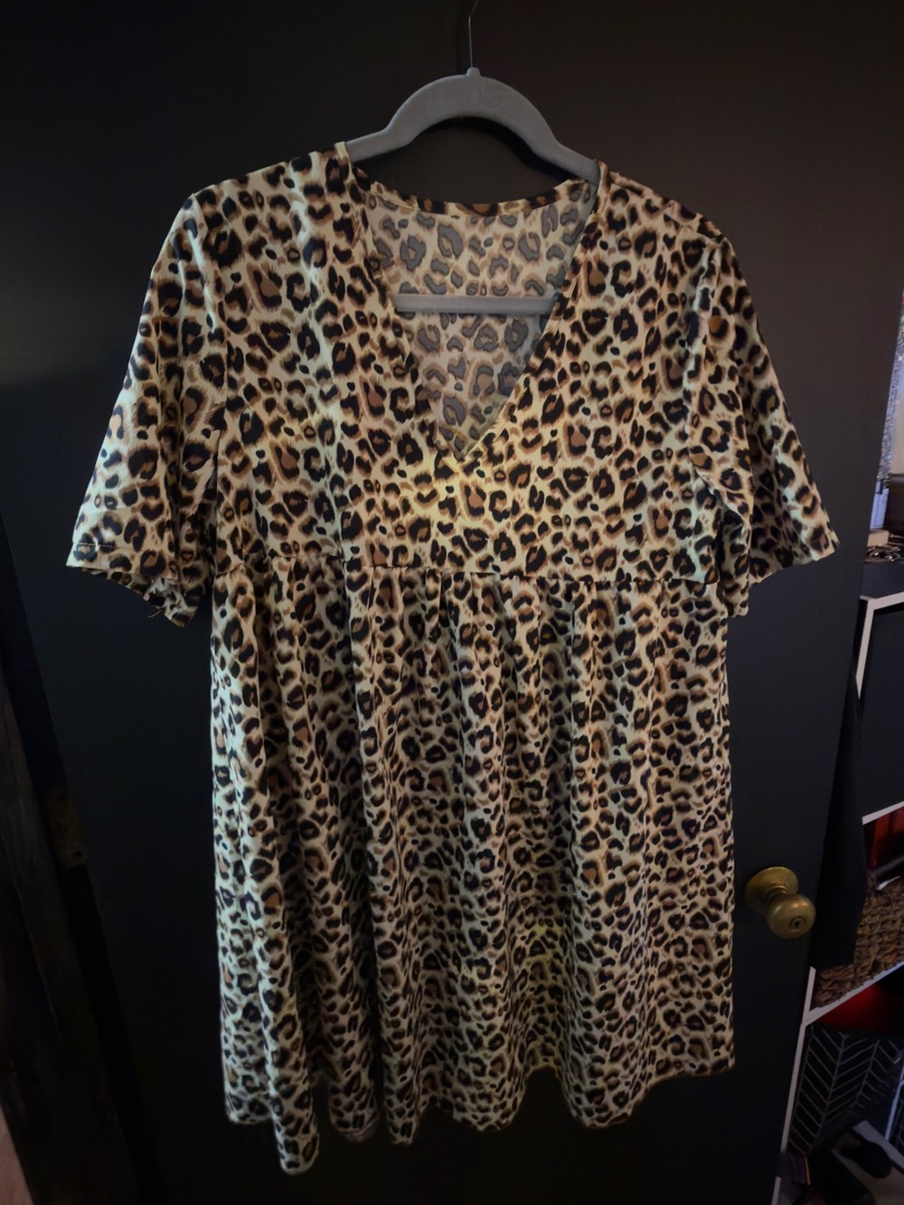 Leopard Print V-Neck Midi Dress ๐บ - Picture 5 of 6